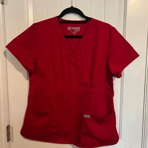 Greys anatomy red scrub top
